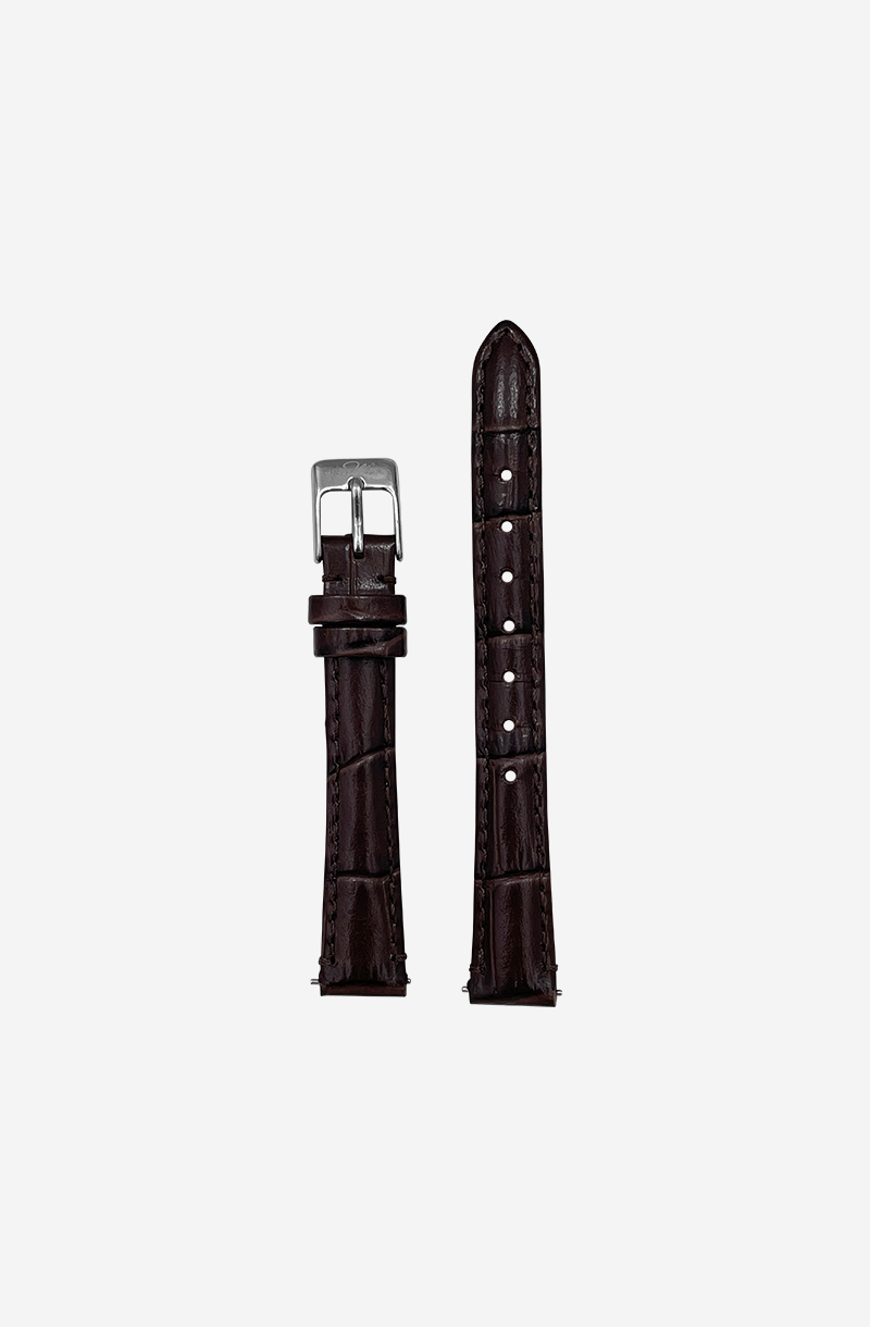 Chocolate Brown Leather Watch Strap With Silver Clasp